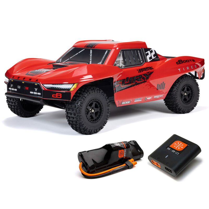1/10 FURY 2WD RTR Brushed Short Course Truck (Battery & Charger Included), Red